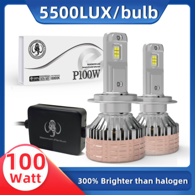 P100 9005/HB3 100W 5500LUX White LED Headlight Bulbs 2Pcs MAMMOTH®