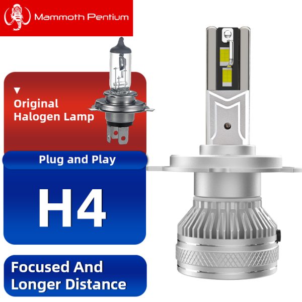 P65 H4 65W 6500LM White LED Headlight Bulbs 2Pcs MAMMOTH®